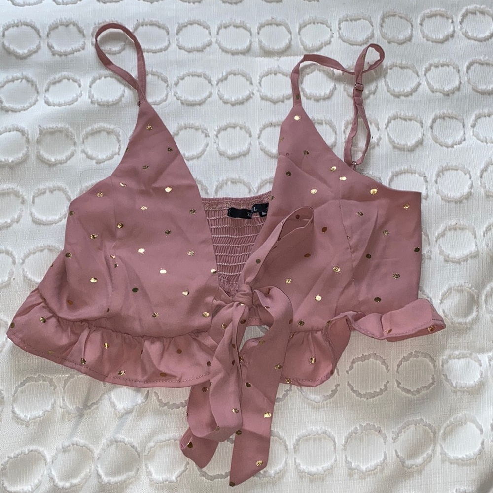 tied bowknot ruffles cami top